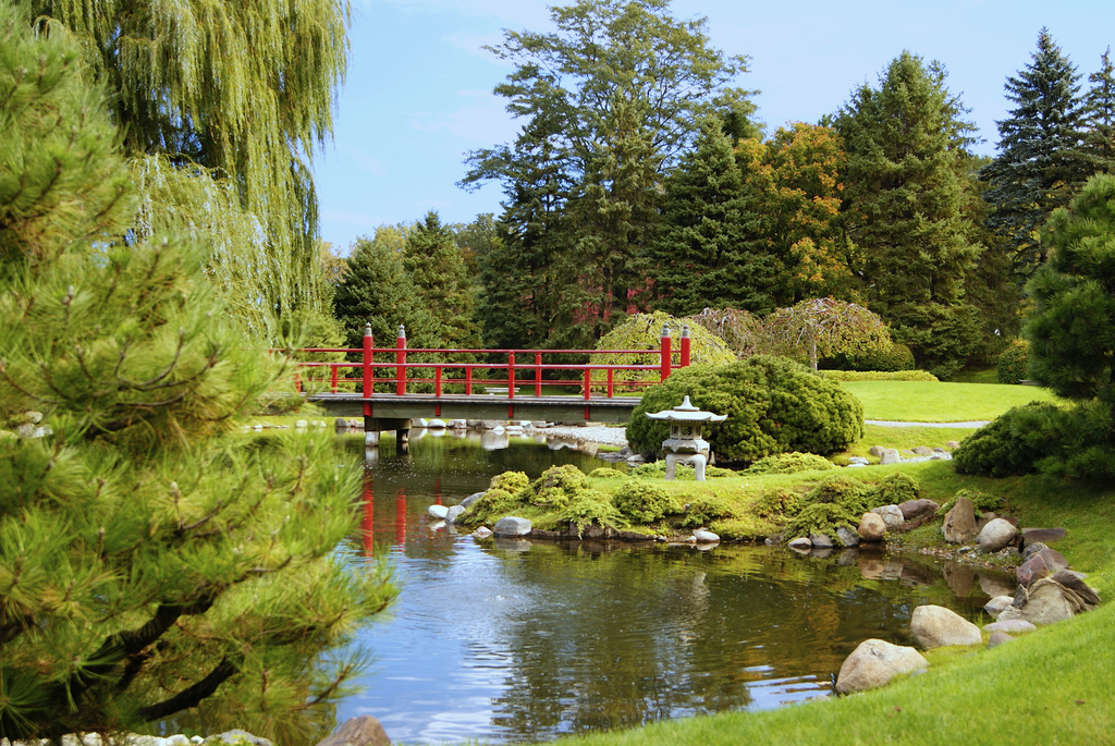 Le jardin japonais du Normandale Community College, aux États-Unis