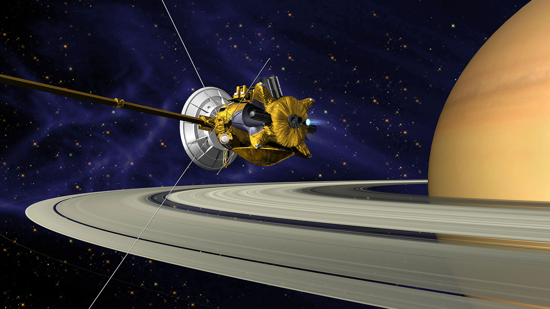 Prometheus et les anneaux de Saturne. Image extraordinaire d'un petit satellite de Saturne,Prometheus,perturbant un de ses anneaux et accrétant du matériel de celui-ci. Pour en savoir plus: http://sci.esa.int/science-e/www/object/index.cfm?fobjectid=35229&amp;fbodylongid=1712