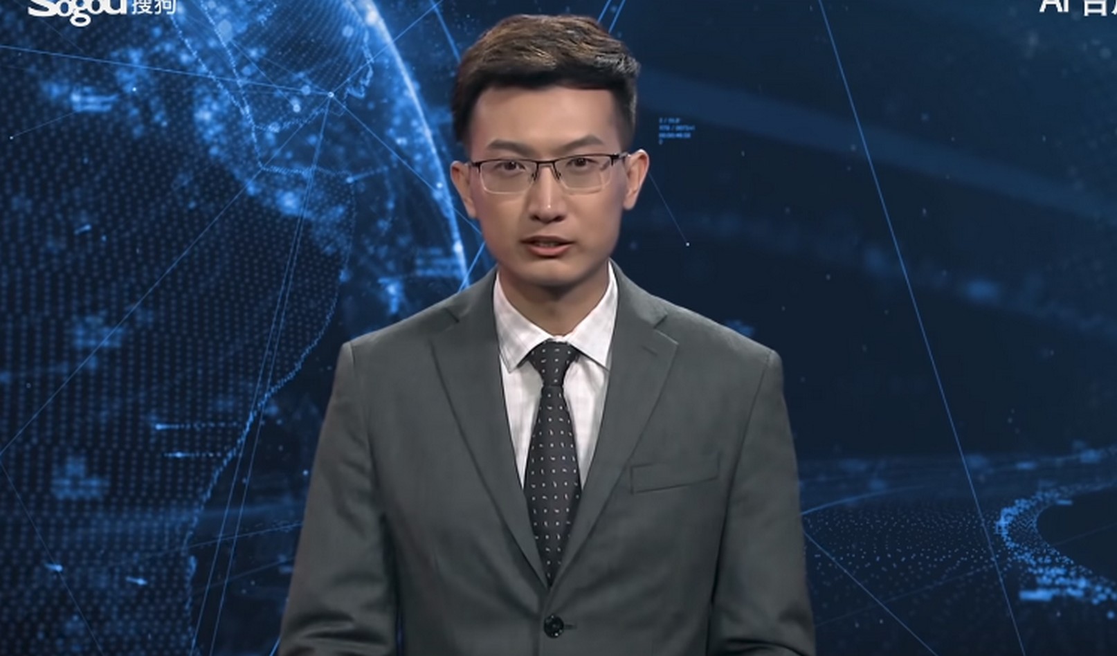 L'IA présentateur de JT pour l'agence chinoise Xinhua. © New China TV