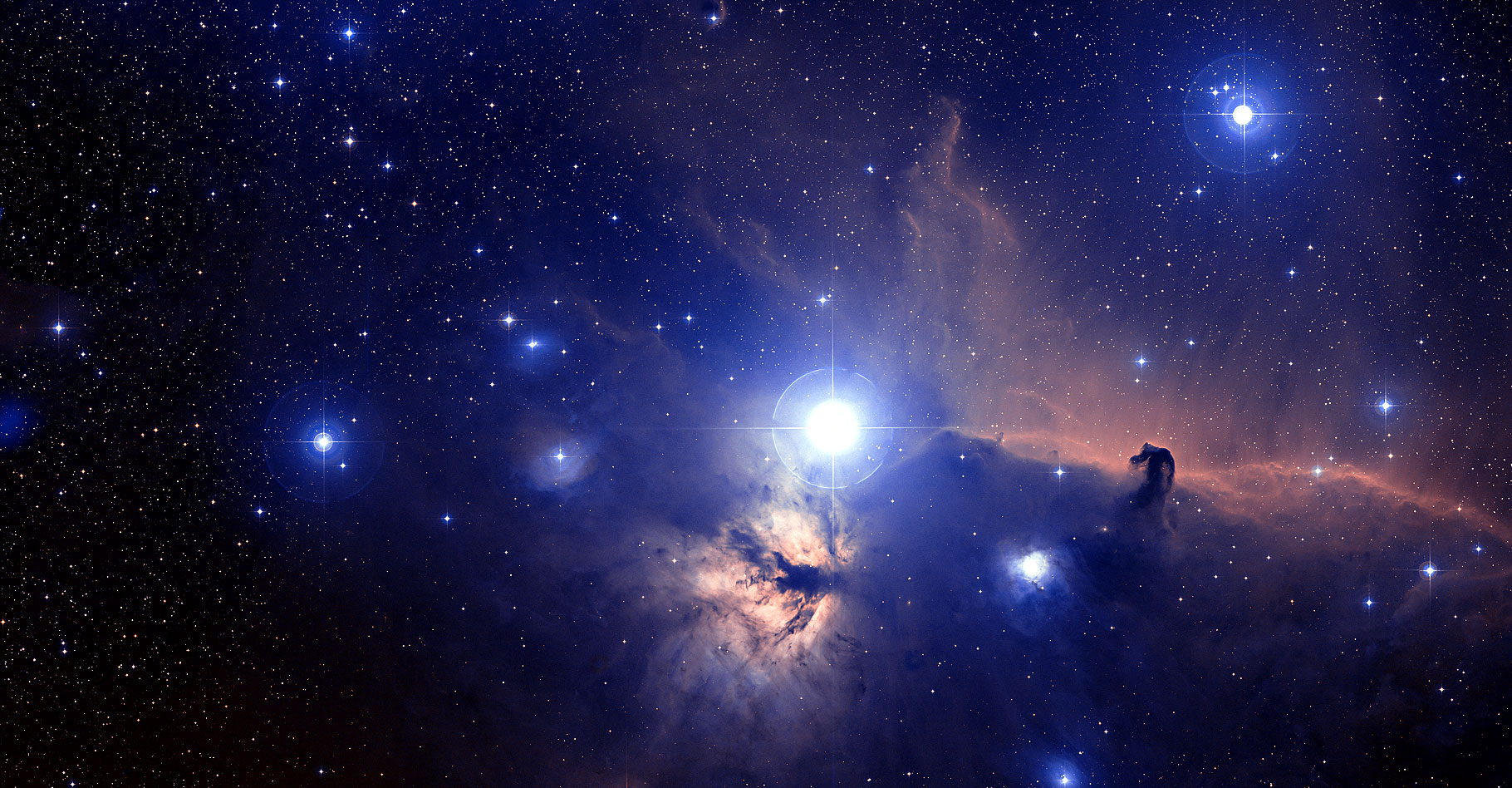 Balade en cosmologie.&nbsp;© ESO -&nbsp;Digitized Sky Survey -&nbsp;Davide De Martin -&nbsp;CC BY 4.0