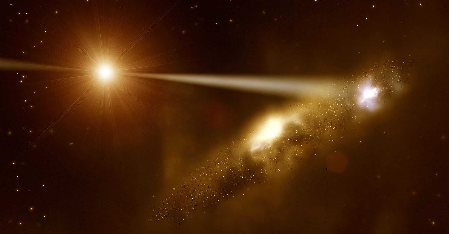 Sursauts gamma et trous noirs.&nbsp;© ESO/L. Calçada -&nbsp;CC BY 4.0