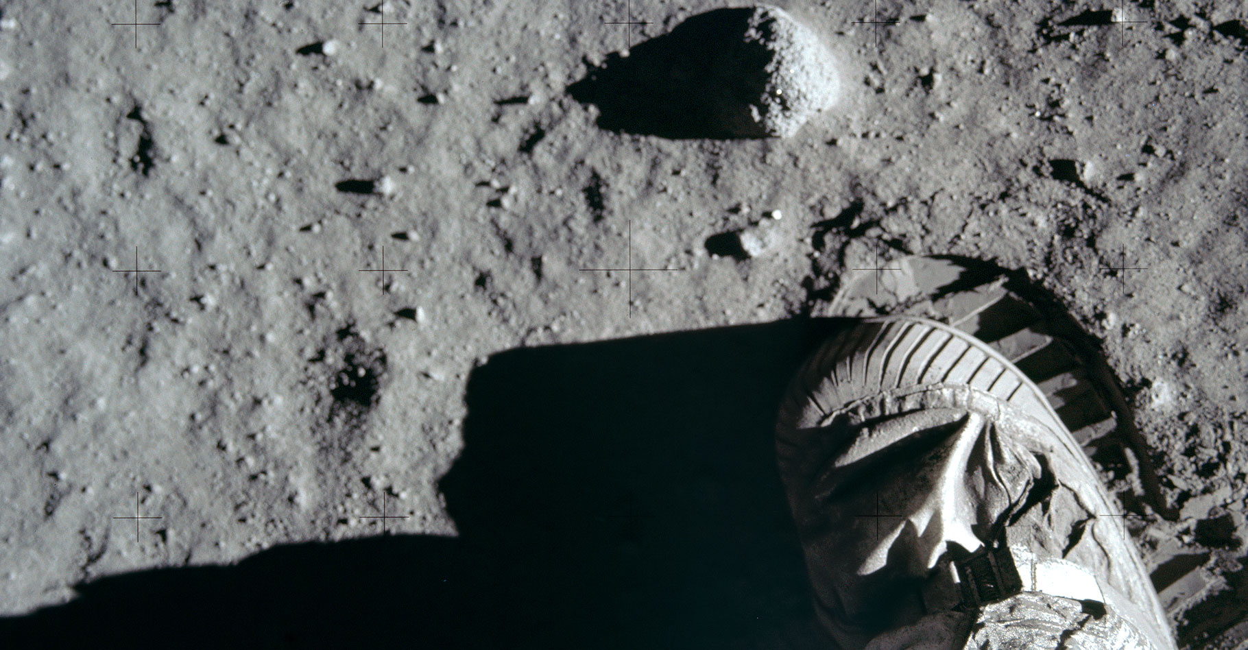 L'empreinte de la botte de Buzz Aldrin. © NASA Domaine public