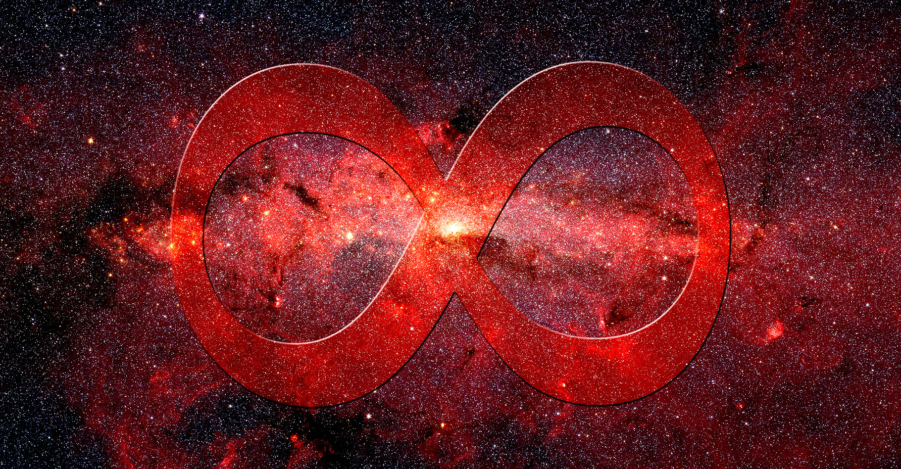 L’infini : mystères et limites de l'Univers. Ici, le cœur de la Voie lactée observé dans l'infrarouge par le télescope spatial Spitzer. © Nasa, JPL-Caltech, S. Stolovy (SSC/Caltech), Wikimedia Commons, DP