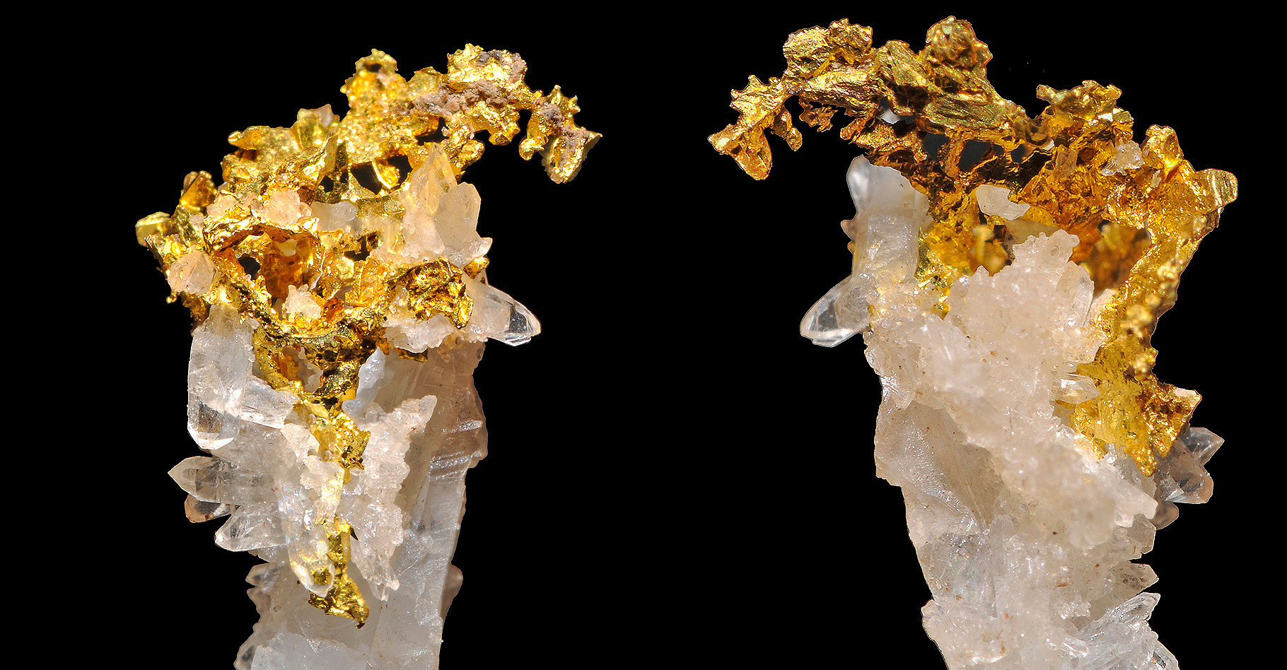 Cristaux d'or et de quartz. © Parent Géry, CC by-sa 3.0 