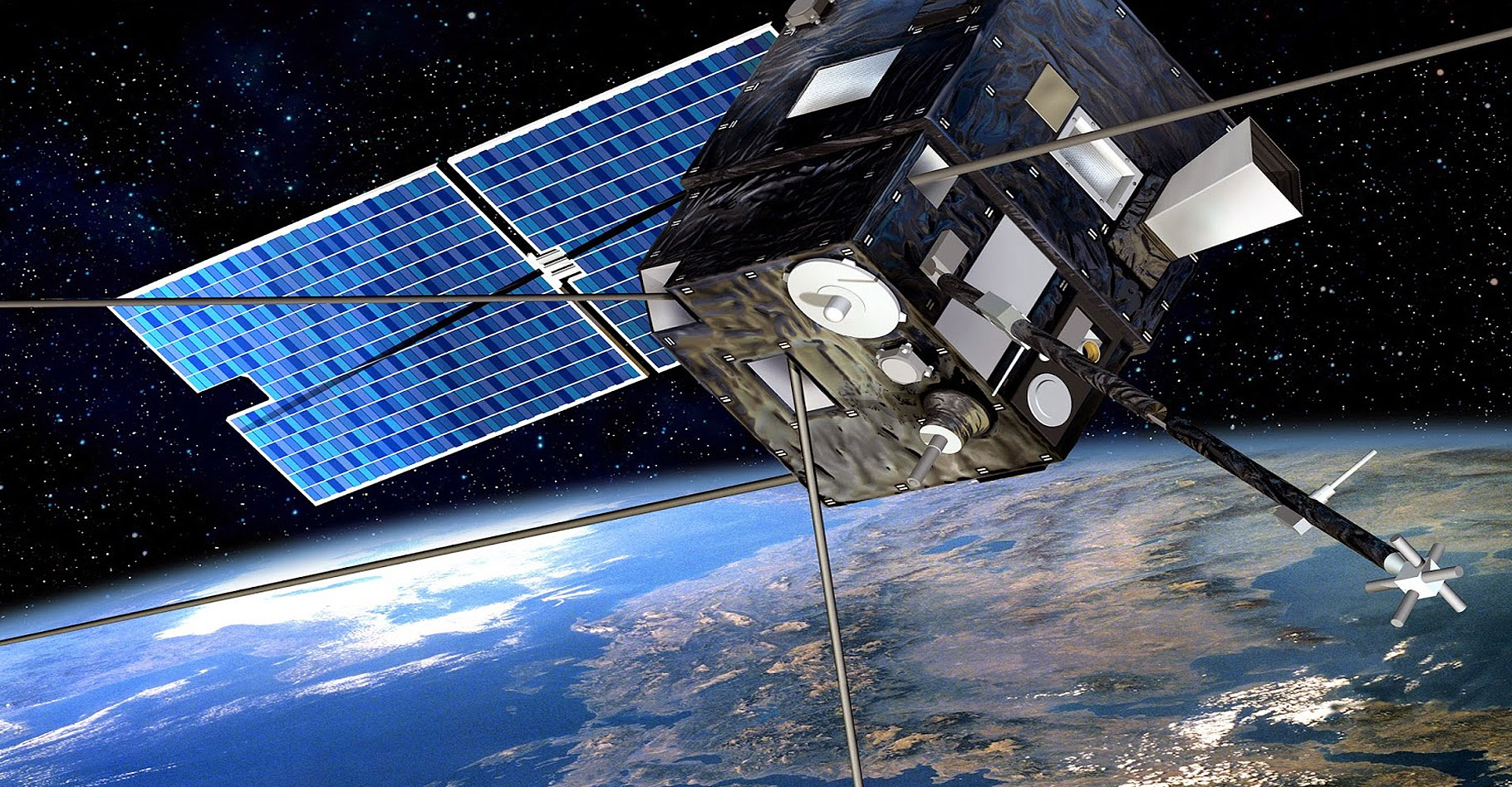Le satellite Demeter chargé de la surveillance des zones à aléa sismique. © CNES D. Ducros.