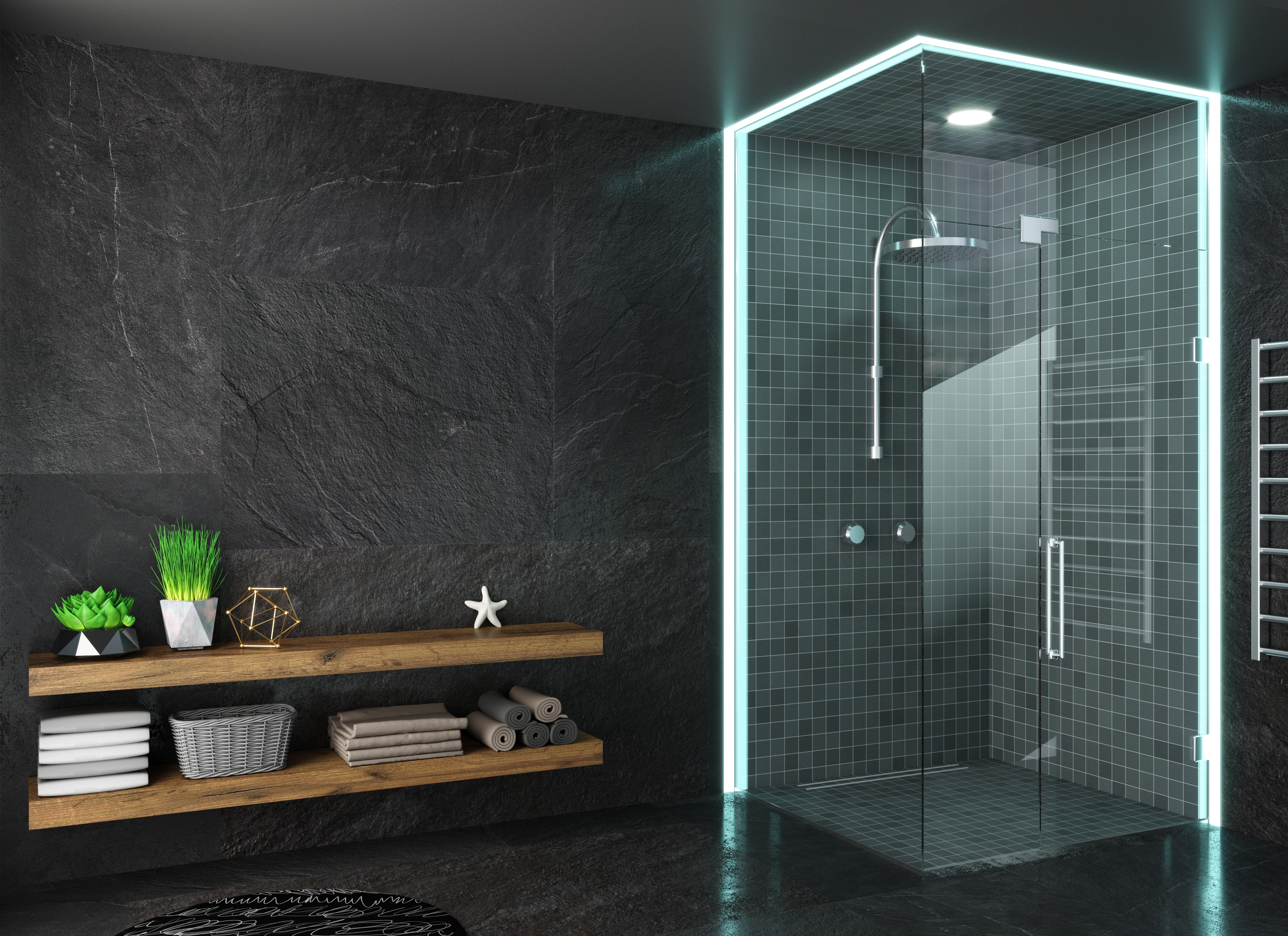 L'installation d'une douche se fait en fonction de la configuration de la salle de bains, des besoins et des envies des utilisateurs. ©&nbsp;denisik11,&nbsp;Adobe Stock