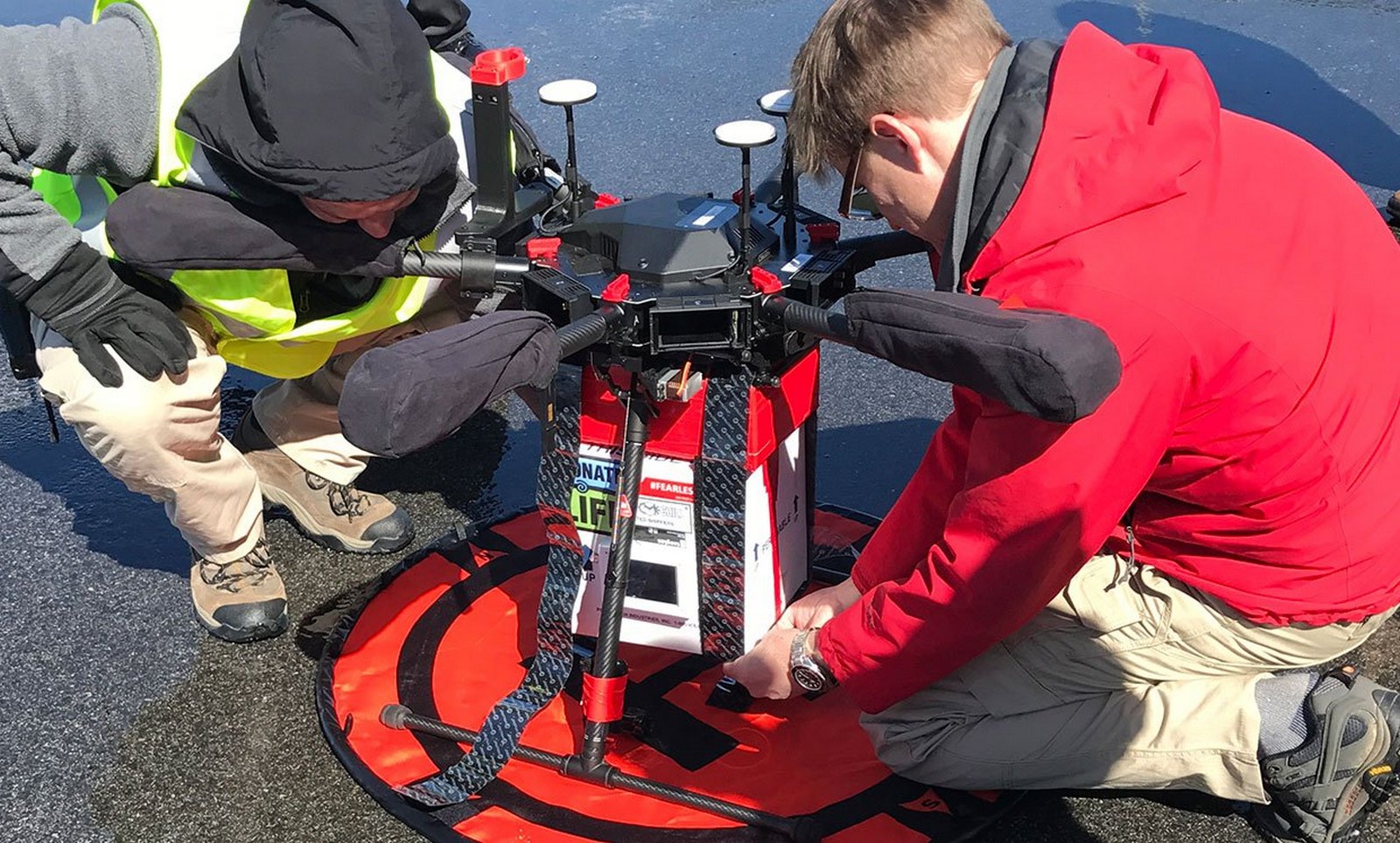 Le drone équipé pour le transport d’organes mis au point par le docteur, Joseph Scalea, du Centre Médical de l’université du Maryland. © Joseph Scalea