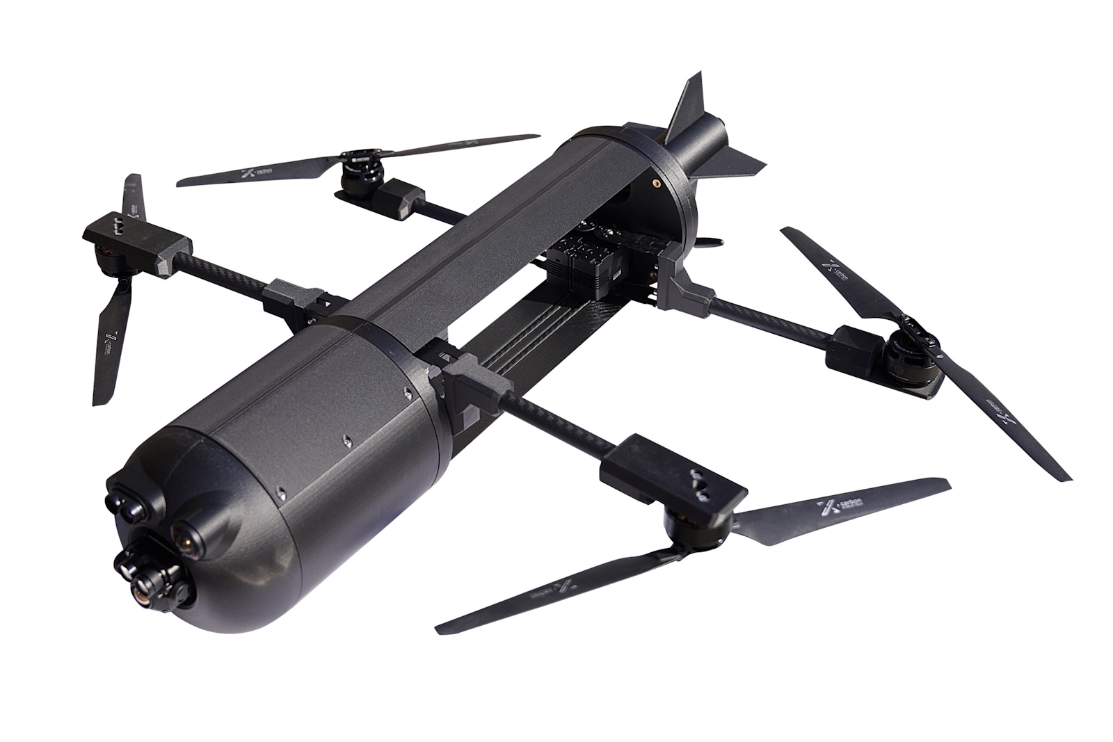 Le WASP M4-TL est tiré à partir d’un tube lance-roquette. Une fois en l’air il déploie ses bras pour se transformer en drone quadrirotor. © ISS Aerospace