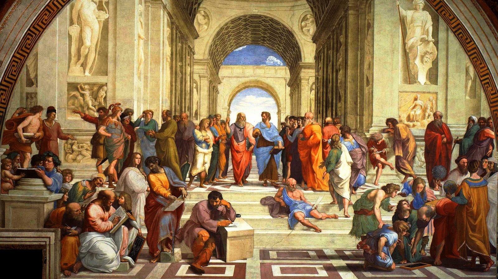 La fameuse fresque de l'école d'Athènes de Raphaël. © Musée du Vatican