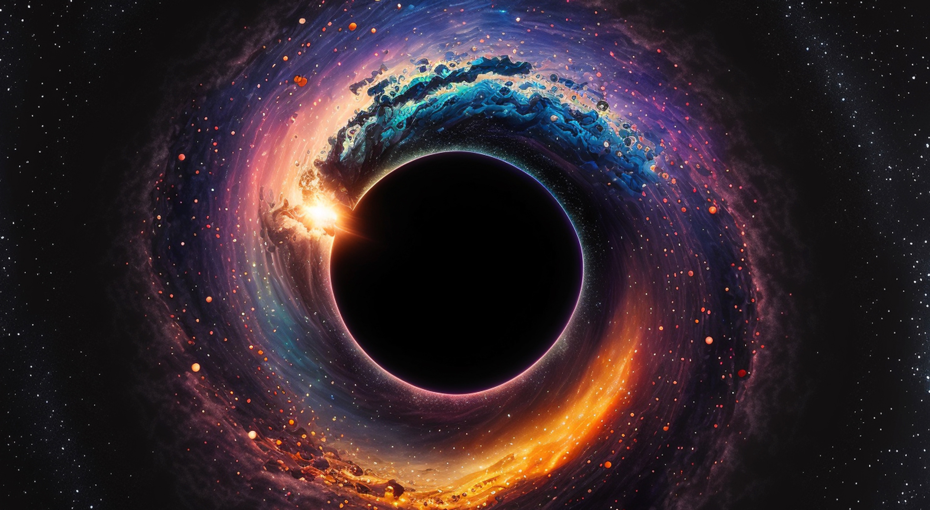 Illustration d'un trou noir générée par une IA. © Gun, Adobe Stock