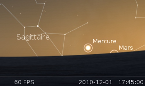 Élongation maximale de Mercure à l'est du Soleil