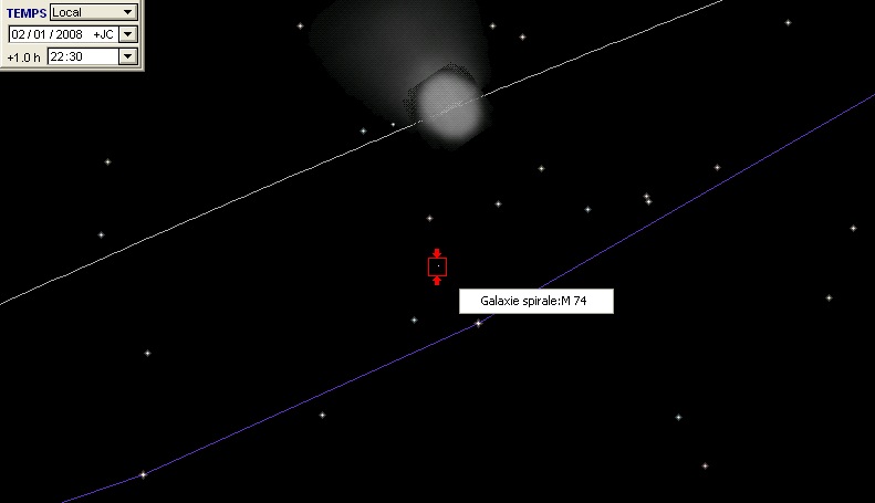 La comète 8P Tuttle est proche de la galaxie M74