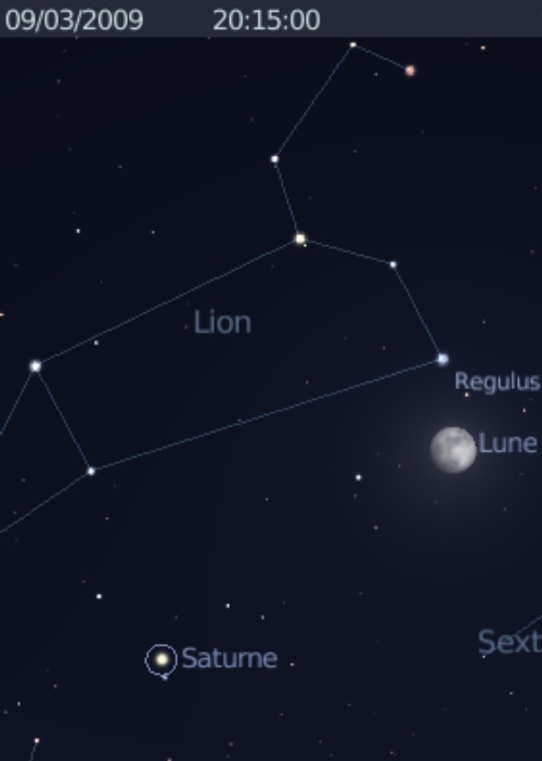 La Lune est en rapprochement avec l'étoile Régulus
