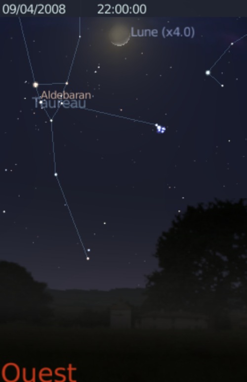 La Lune est en rapprochement avec l'étoile Aldébaran