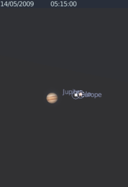 Le satellite Io occulte le satellite Europe