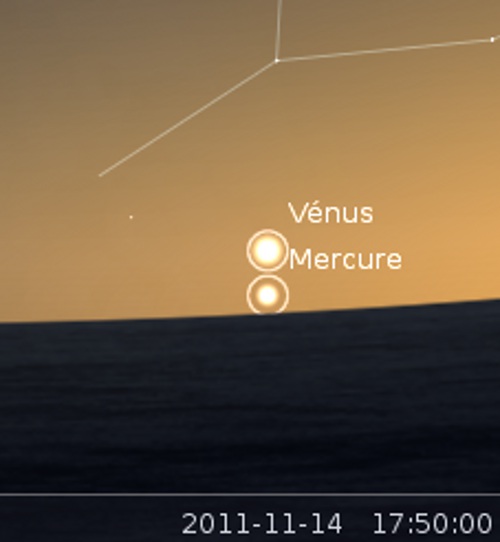 Élongation maximale de Mercure et rapprochement avec Vénus