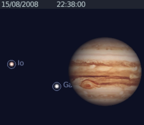 Observez le ballet des satellites joviens Ganymède et Io
