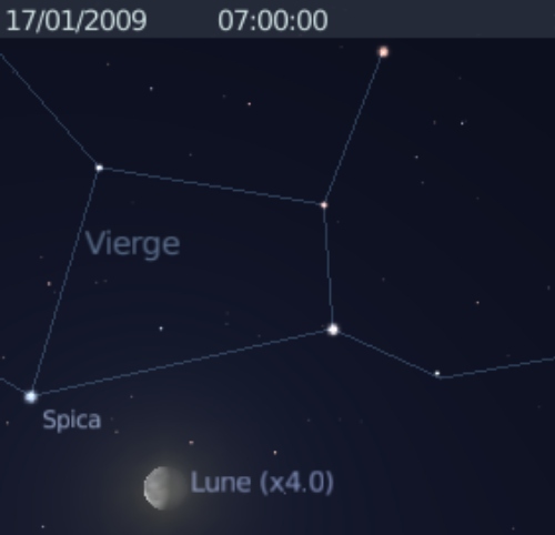 La Lune est en rapprochement avec l'étoile Spica