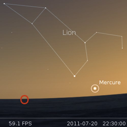 Élongation maximale de Mercure à l'est du Soleil