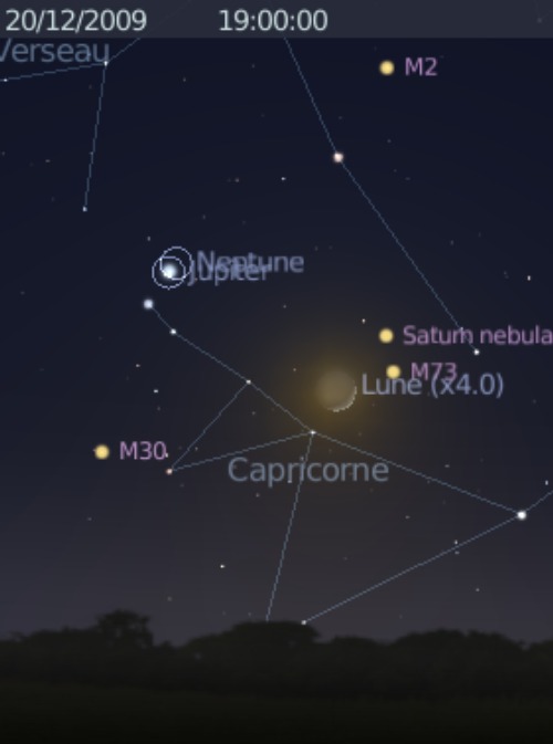 La Lune est en rapprochement avec l'amas globulaire M73