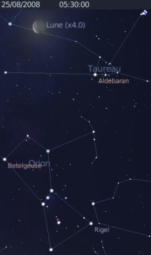 La Lune est en rapprochement avec l'étoile Aldébran