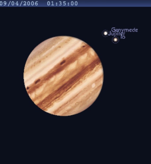 Le satellite Ganymède disparait dans l'ombre de Jupiter