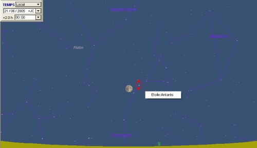La Lune passe à proximité de l'étoile Antarès