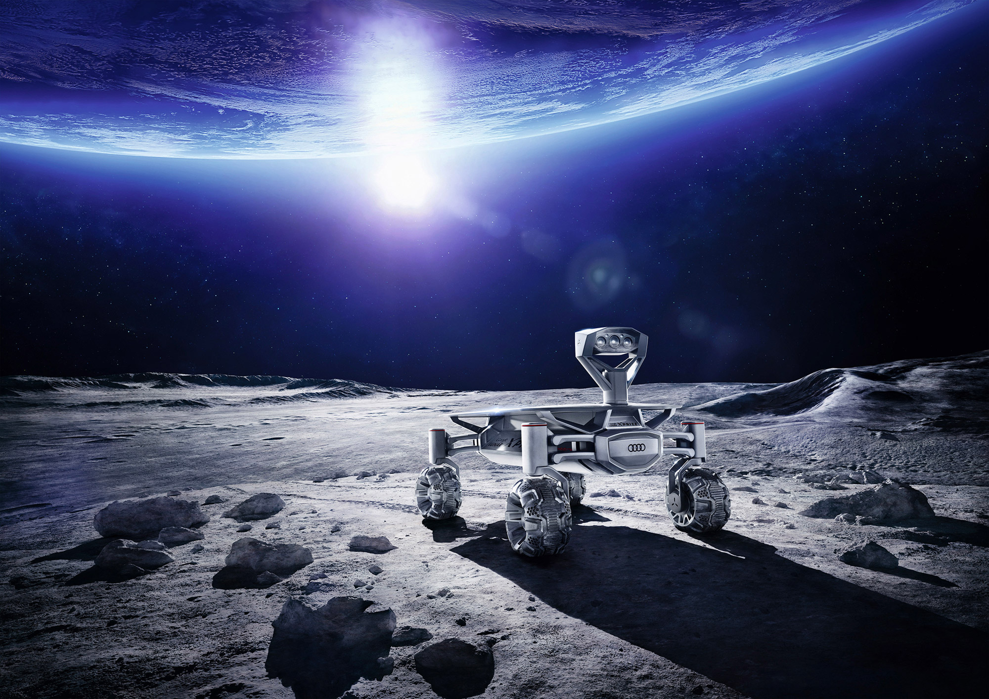 Le lancement de l'Audi Lunar Quattro est prévu d'ici la fin de l'année au moyen d'un lanceur de SpaceX ou de l'Agence spatiale indienne. © Audi, Part-Time-Scientists