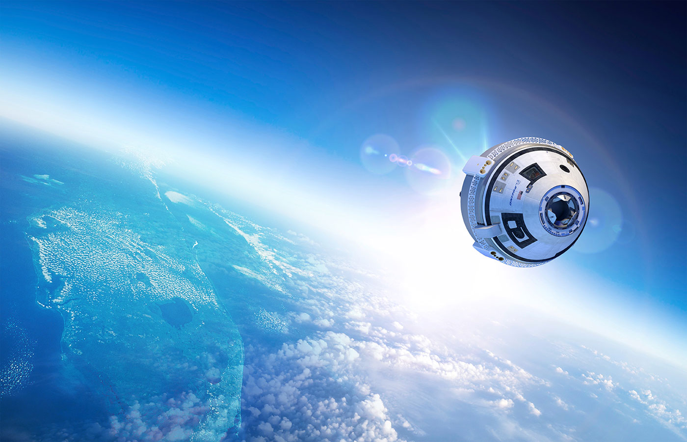 Après Lockheed Martin, Boeing est exclu du deuxième contrat de ravitaillement en fret de la Station spatiale internationale (ISS) pour la période 2018-2024. Ici, la capsule CST-100 Starliner de Boeing, sélectionnée pour transporter des astronautes de la Nasa. © Boeing