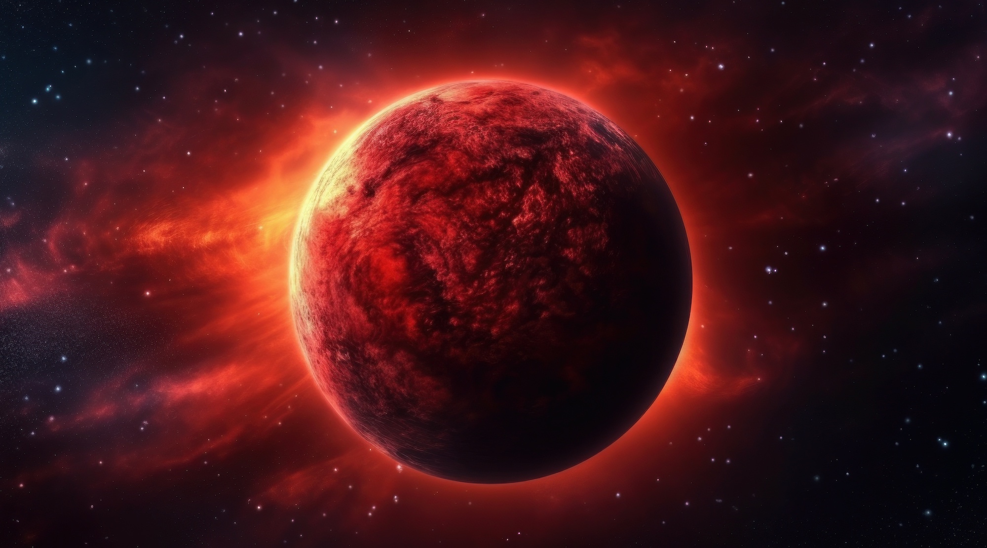 Des astrophysiciens ont détecté d'étranges géantes rouges qu'ils ont surnommées « vieilles fumeuses ». Image générée à l'aide d'une IA. © PandaStockArt, Adobe Stock
