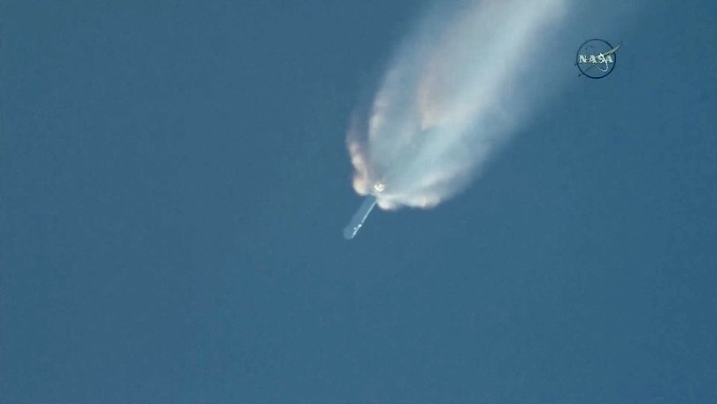 Environ deux minutes et vingt secondes après son décollage, le lanceur Falcon 9 de SpaceX a explosé en vol. © Nasa
