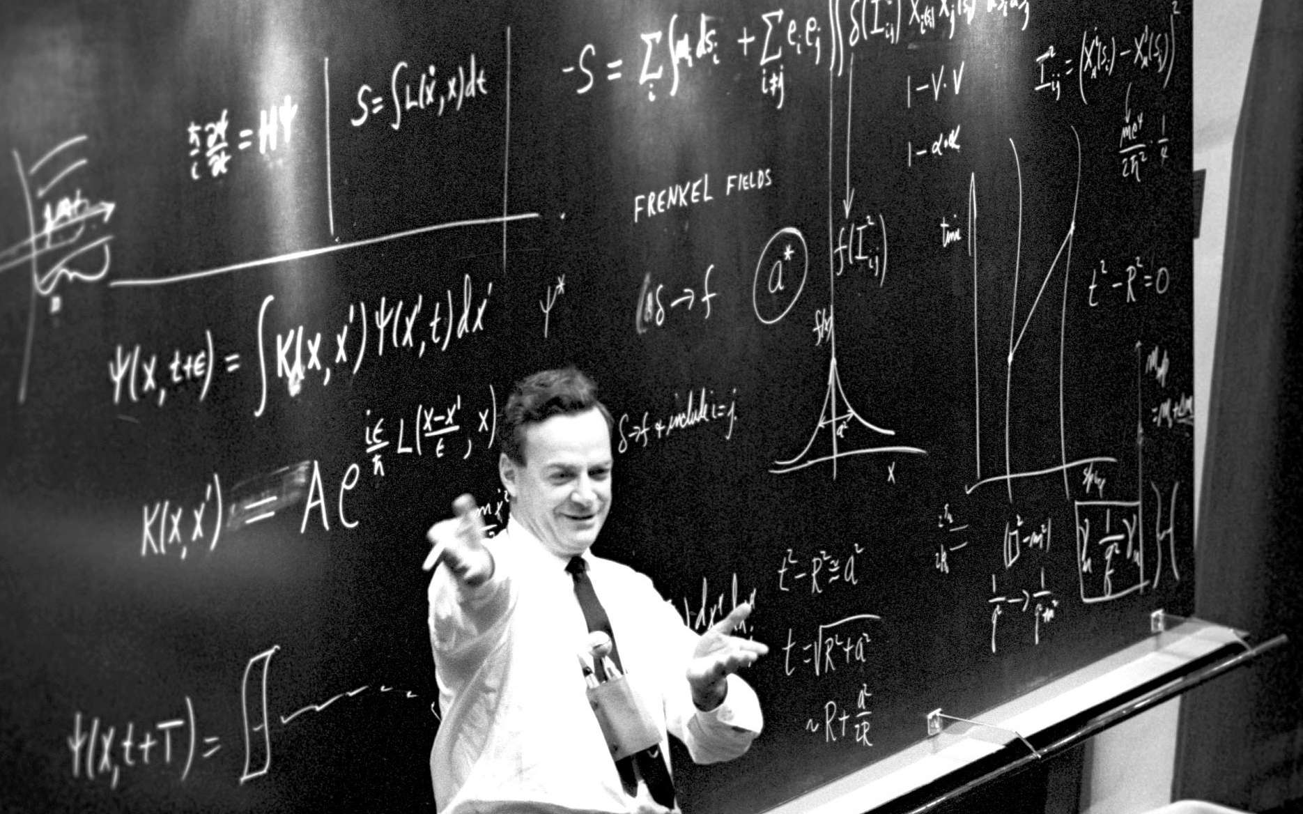 Richard Feynman en séminaire au Cern en 1965. © Cern