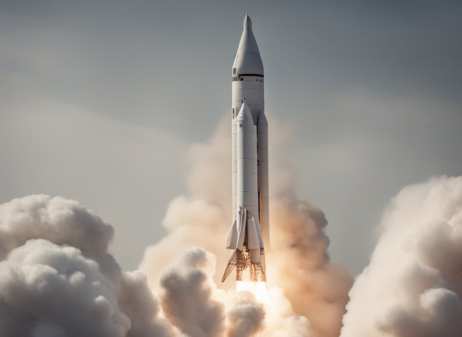 Une nouvelle fusée autophage pourrait réduire le carburant nécessaire et les débris spatiaux. © Image générée avec Stable Diffusion XL