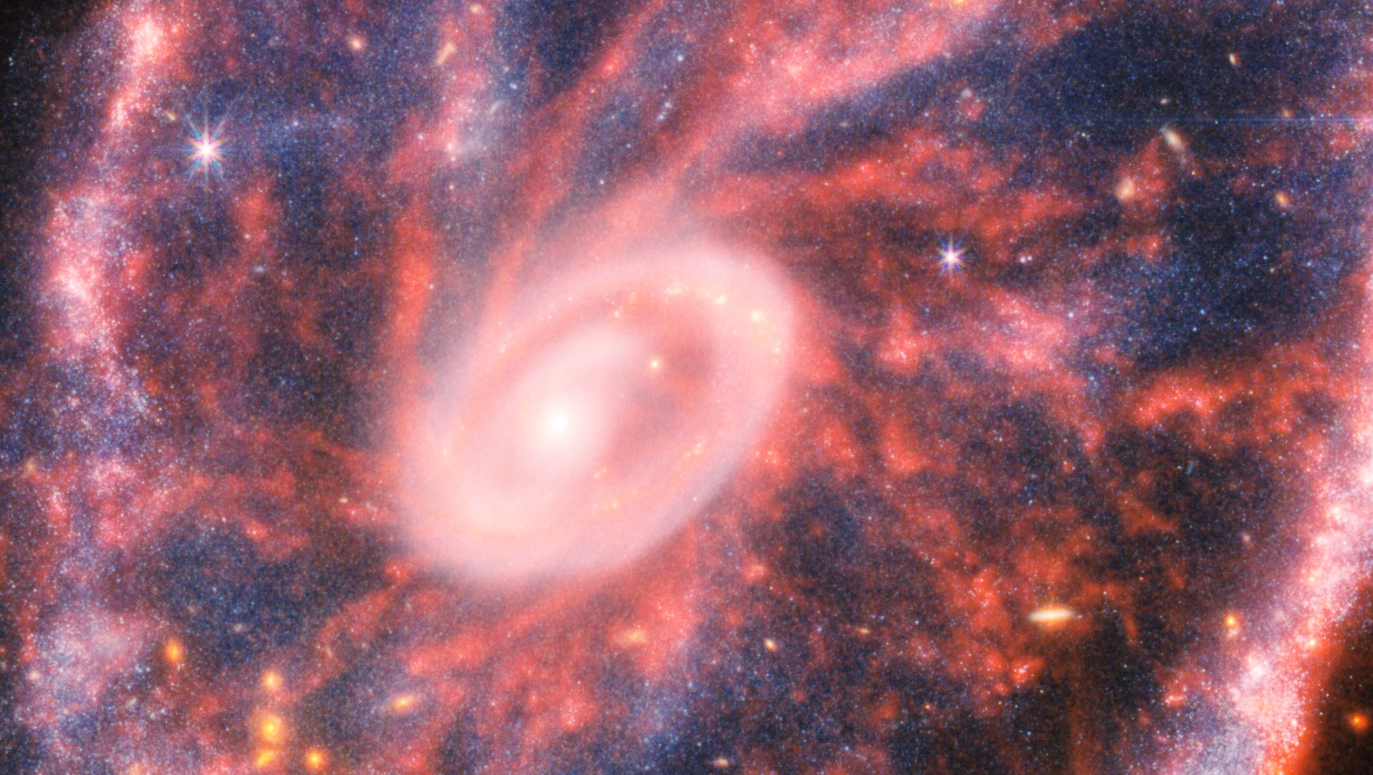Détail de la galaxie de la Roue du Chariot photographiée par James-Webb. © Nasa, ESA, CSA, STScI, Webb ERO Production Team