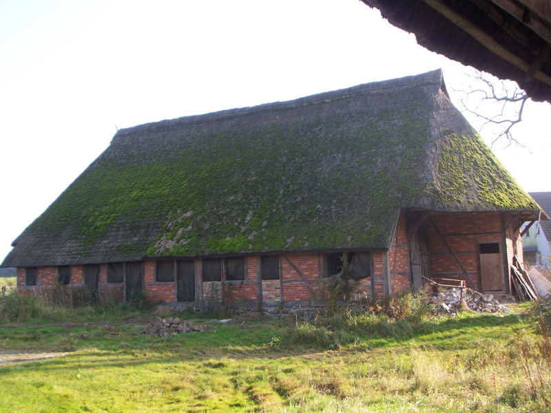 La chaume est utilisée pour réaliser la toiture des maisons en Bretagne et en Normandie. © Ch.Pagenkopf, CC BY-SA 3.0, Wikimedia Commons