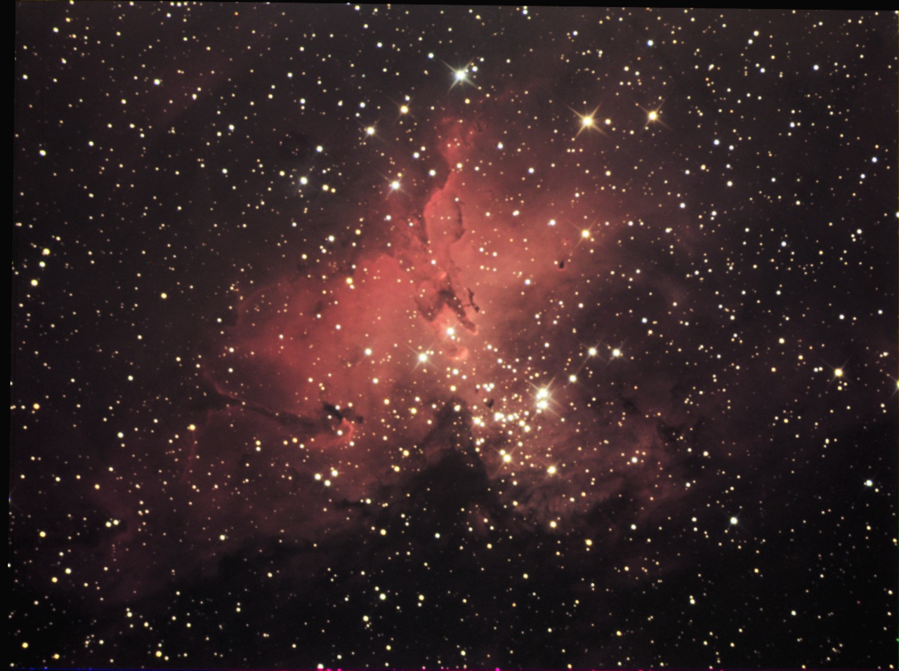 Image de «Chamois» (son pseudo sur le forum) en 80 minutes de pose avec une caméra CCD et un télescope de 200 mm.