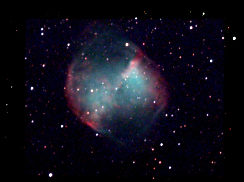 La voici saisie en 35 min de pose avec une caméra CCD derrière un télescope de 15 cm, image Chamois.