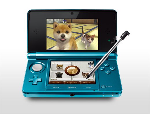 La console de jeu Nintendo 3DS comporte un écran tactile résistif. La preuve : l'appareil est livré avec un stylet, inutilisable sur un écran capacitif. © Nintendo