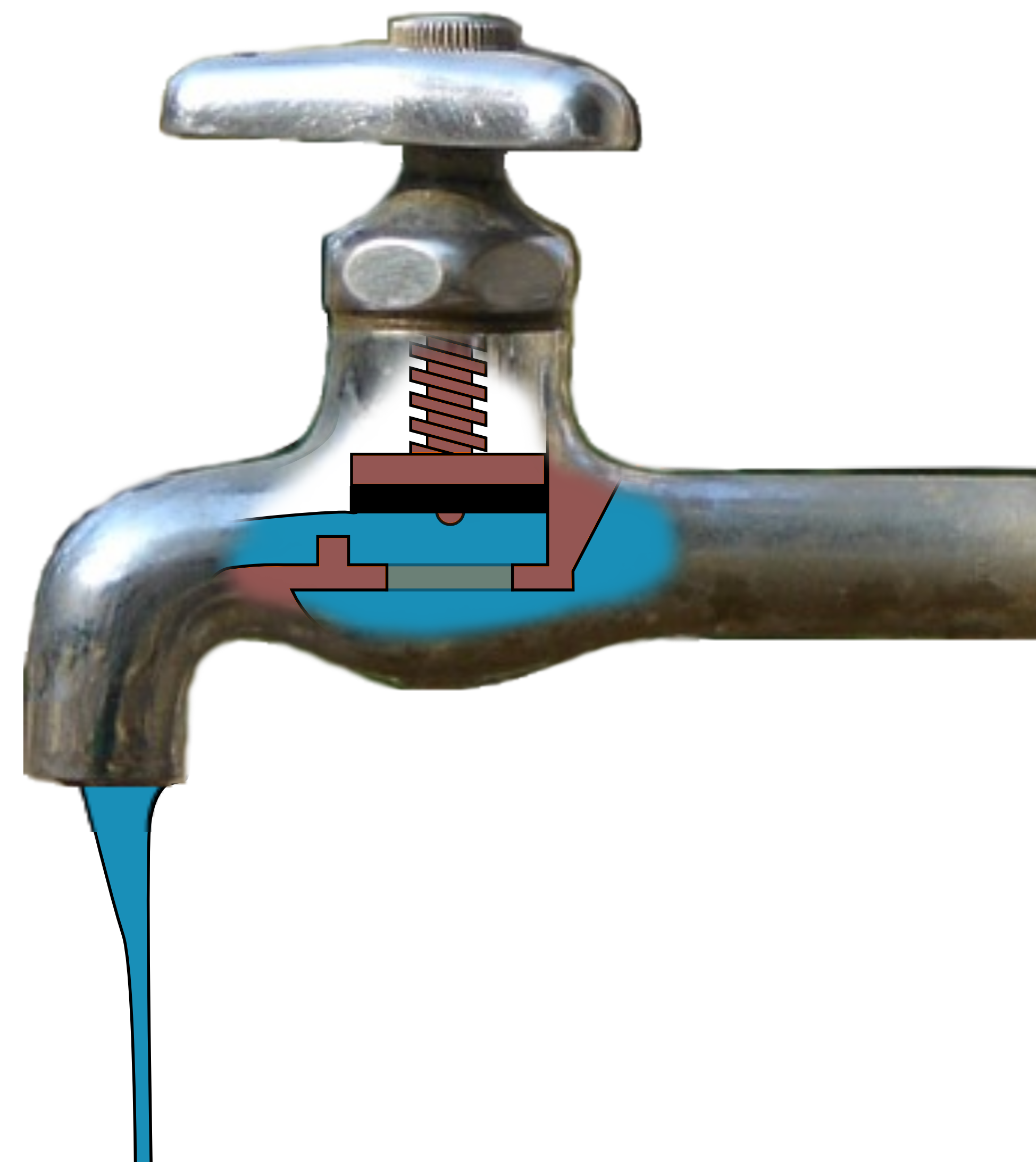 Le robinet à soupape permet de bien contrôler le débit d'un flux.   © Ignacio Icke, CC BY 2.0, Wikimedia Commons
