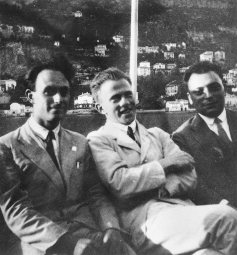 De gauche à droite Fermi, Heisenberg et Pauli. © F D Rasetti AIP Emilio Segre Visual Achives