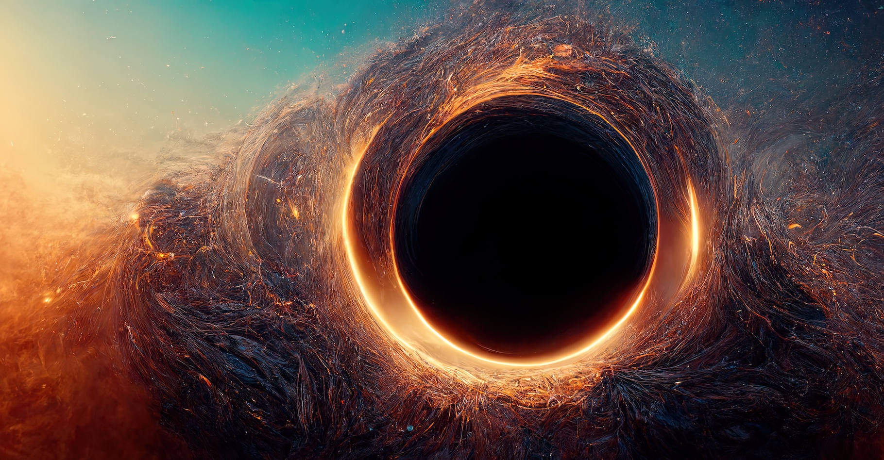 L’horizon des événements d’un trou noir, c’est la limite au-delà de laquelle nous ne pouvons plus voir ce qui se passe. © Oskar, Adobe Stock