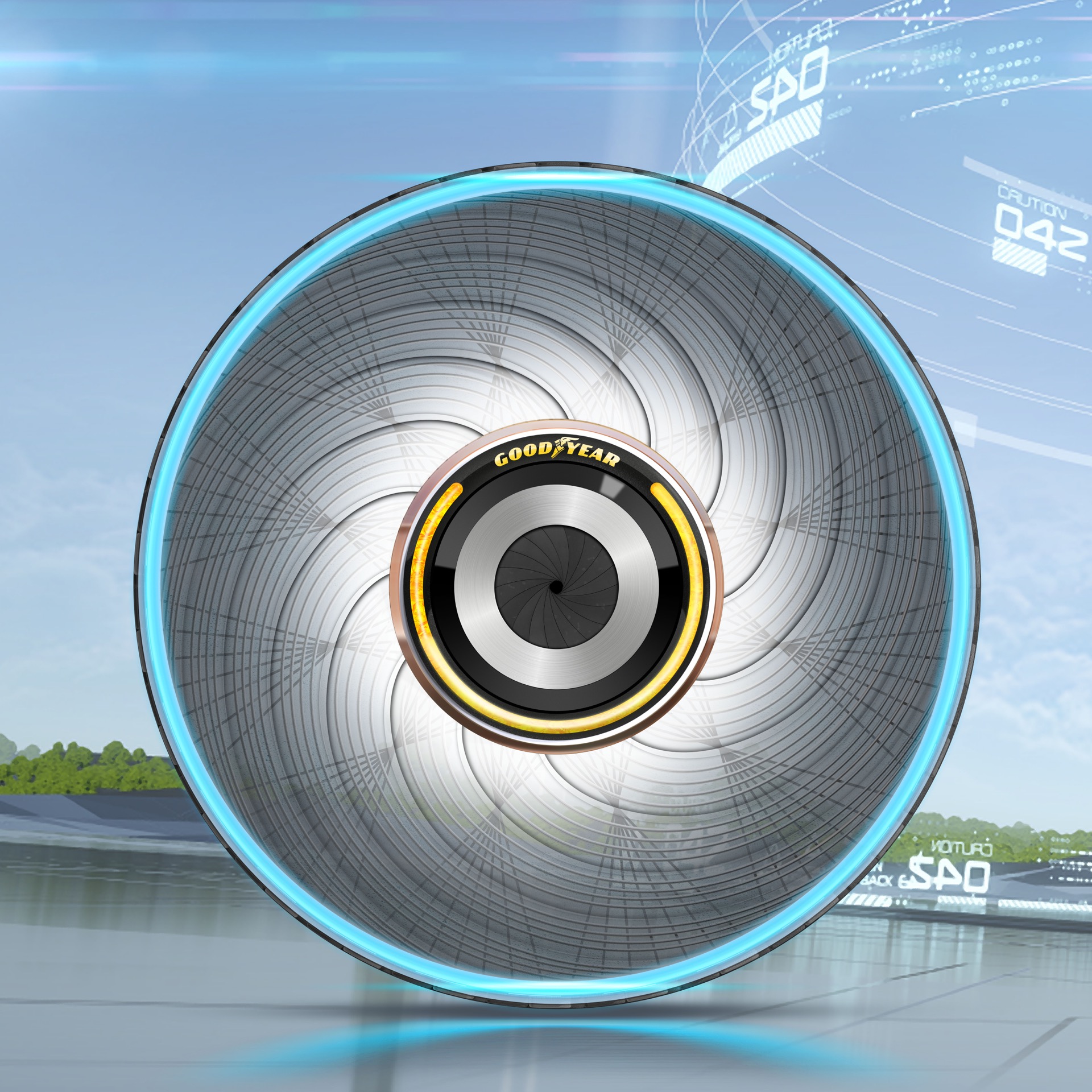 Goodyear dévoile son dernier concept de pneu d'auto-régénération révolutionnaire, équipé de capsules personnalisées. © Goodyear