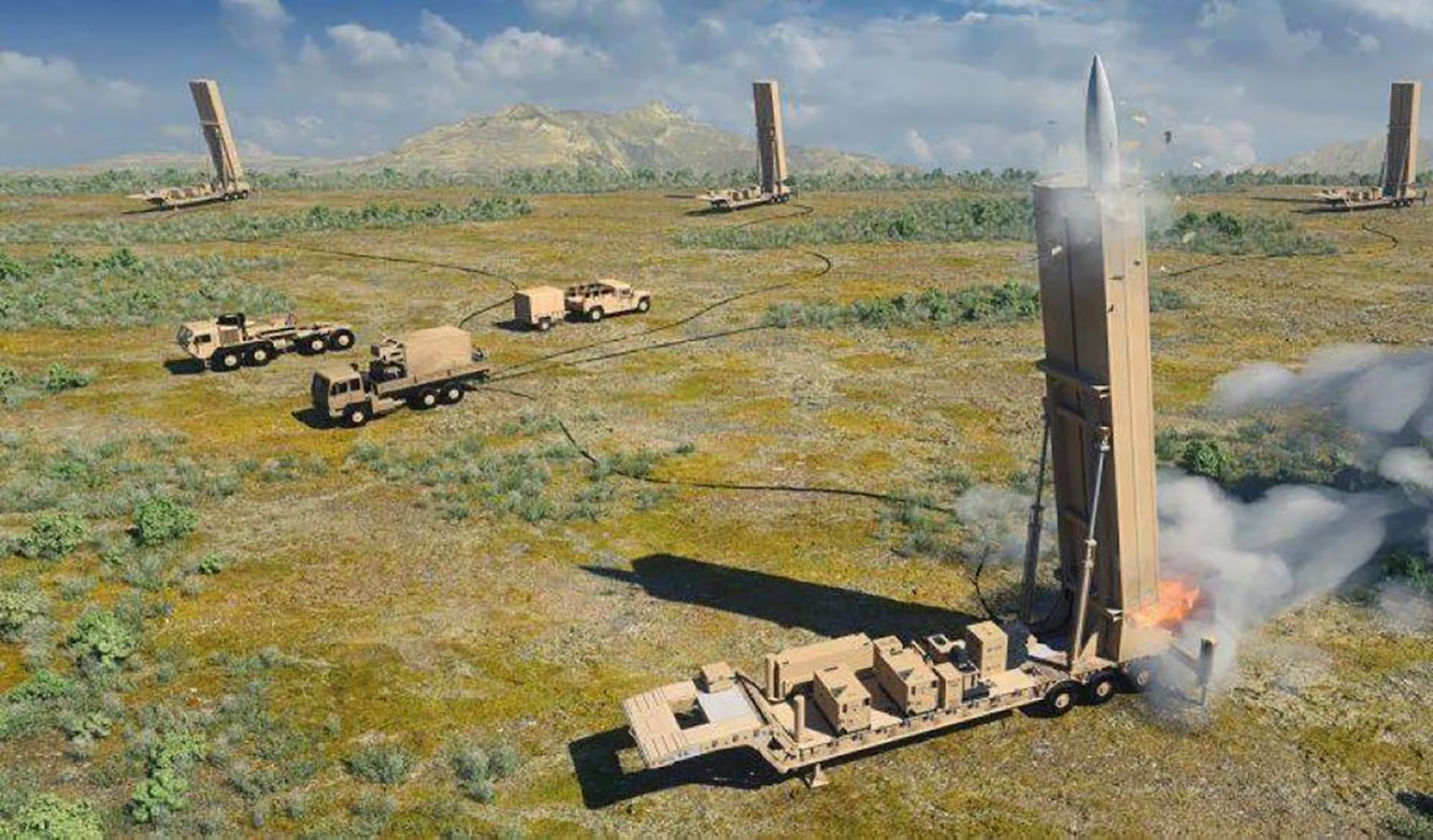 Illustration des systèmes d'armes mobiles qui permettent de tirer les missiles hypersoniques. © US Army