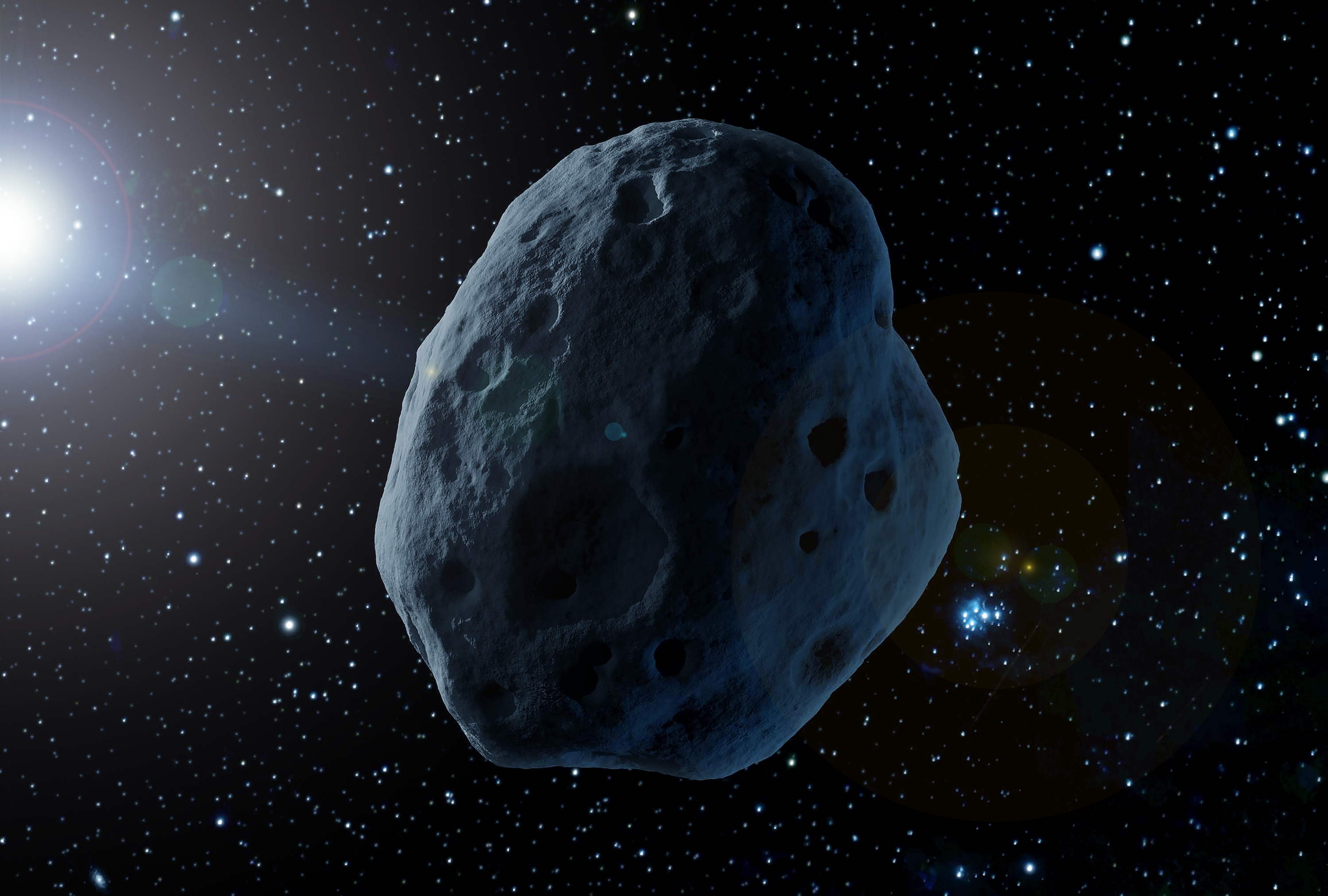 Illustration d'un astéroïde potentiellement dangereux. © Artsiom P, Adobe Stock
