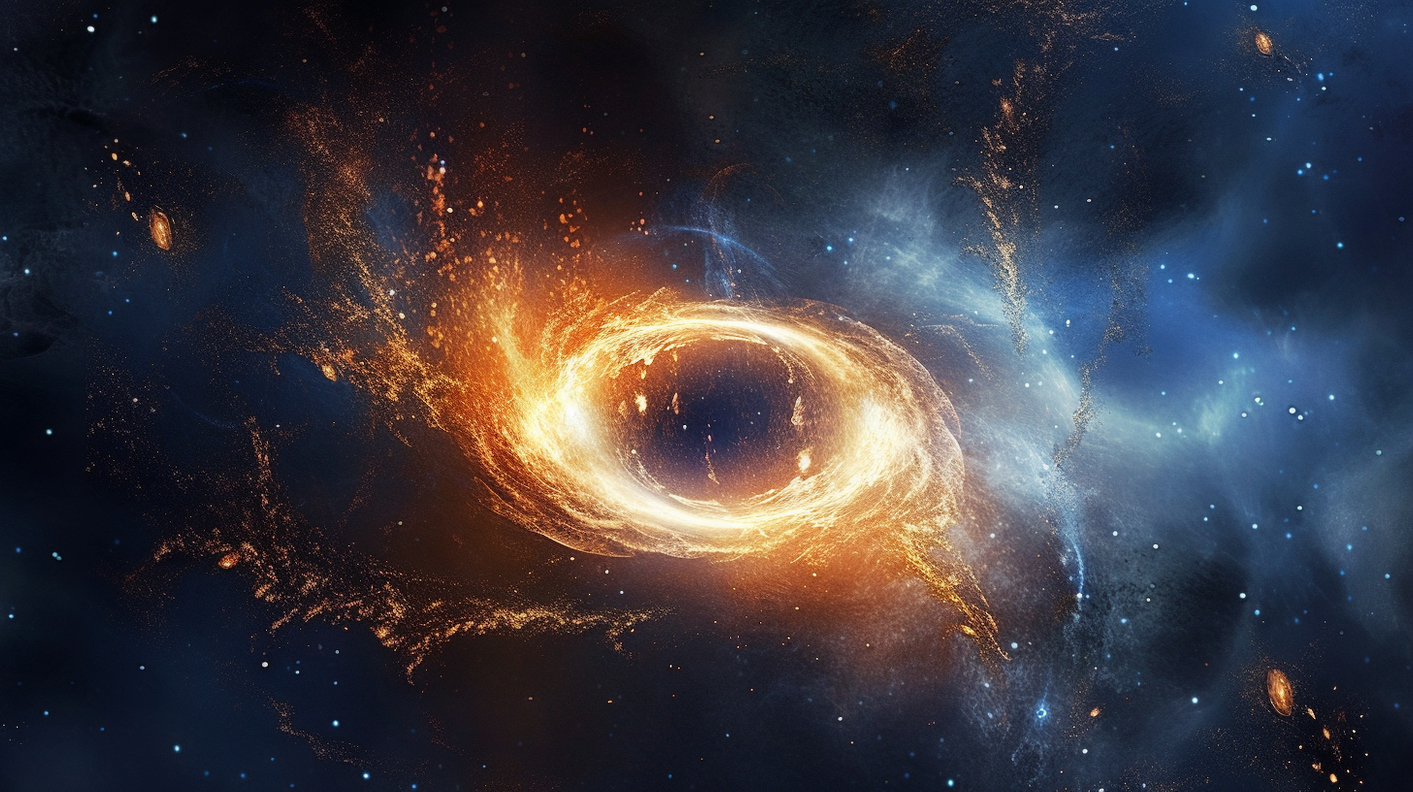 Illustration d'un trou noir au centre d'une galaxie. © Наталья Евтехова, Adobe Stock
