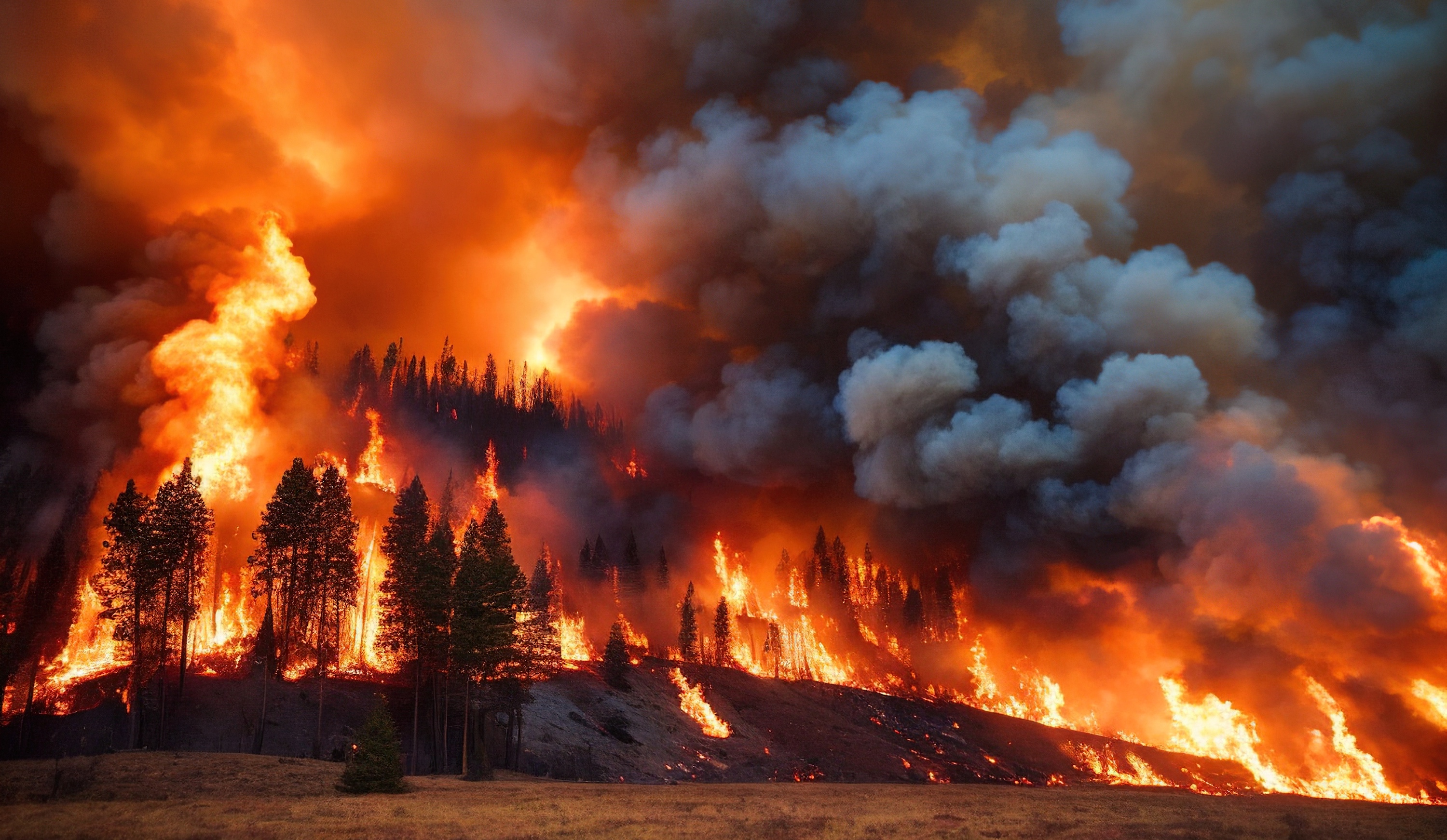 Les feux de forêt du Québec ont été déclenché par la foudre. Image générée par une IA. © Svetlana, Adobe Stock