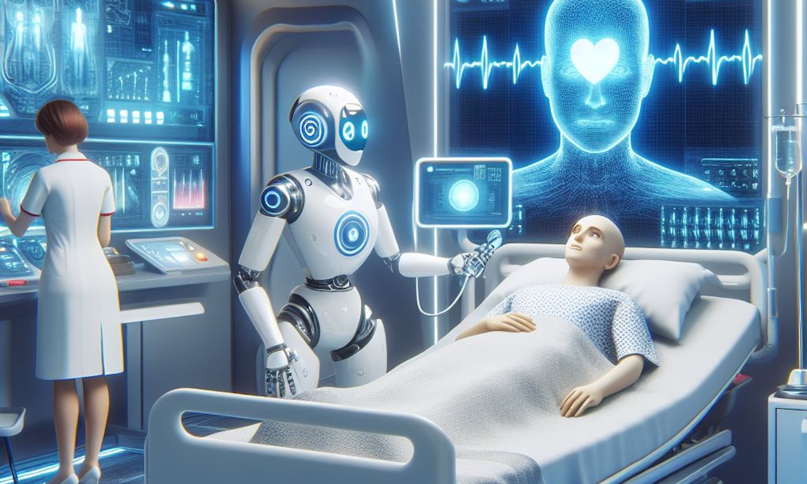 Des IA pour remplacer le personnel de santé, c’est maintenant chez Nvidia. © Sylvain Biget, Image Creator (image générée avec IA)