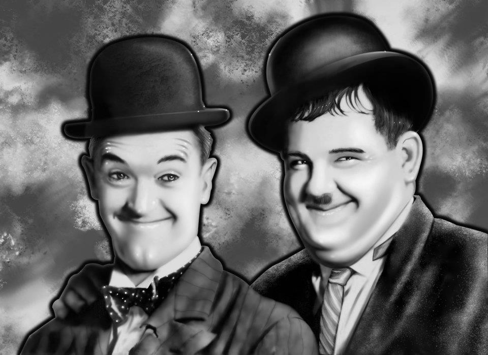 Stan Laurel et Oliver Hardy ont formé un duo comique né durant l’entre-deux guerres. Manifestaient-ils dans la vie des troubles psychotiques ? © Loboquiddity, deviantart.com, cc by nc sa 3.0
