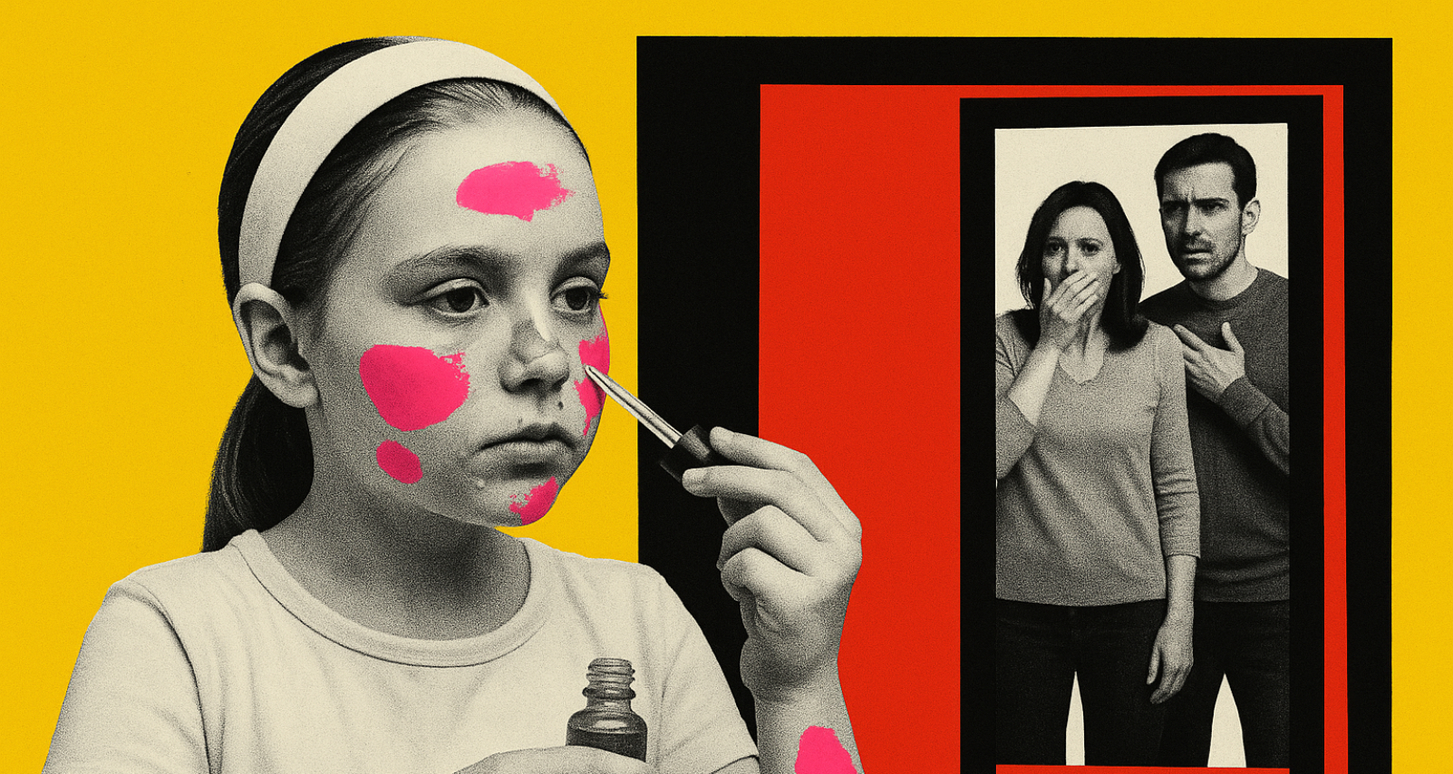 Les experts alertent sur les dangers d'une utilisation trop précoce des produits de beauté destinés aux adultes : maquillage, crème de jour, masque, anticernes... leur usage n'est pourtant pas anodin chez les plus jeunes. © XD avec ChatGPT
