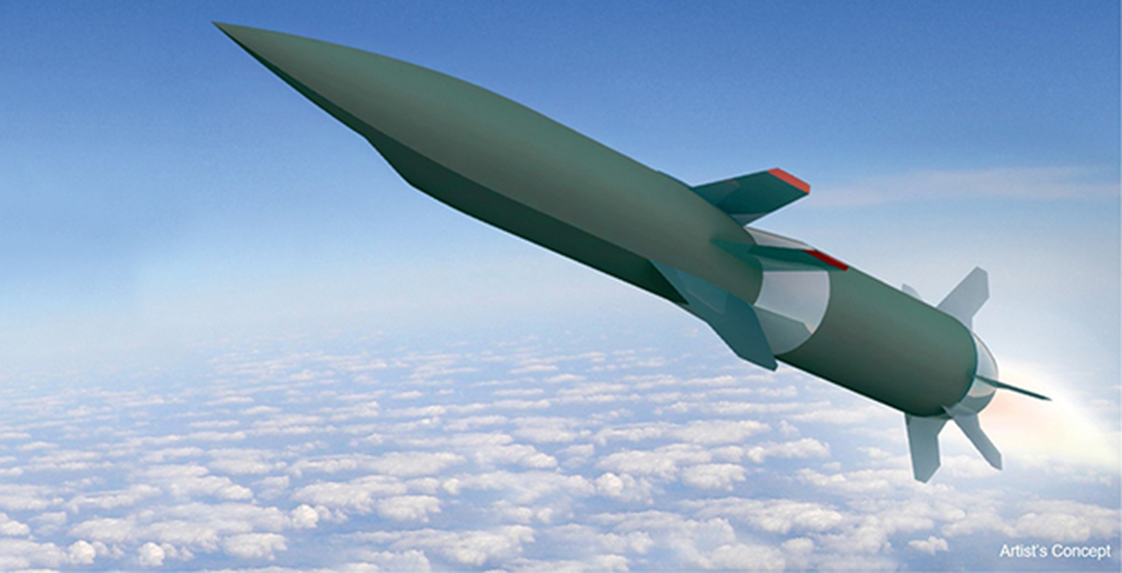 Représentation du concept de missile hypersonique HAWC. © Darpa